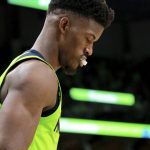 Minnesota Timberwolves forward Jimmy Butler walks off the court after missing a tying shot in the fourth quarter of an NBA basketball game against the Phoenix Suns, Saturday, Dec. 16, 2017, in Minneapolis. (AP Photo/Andy Clayton-King)
