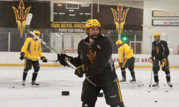Stature doesn't define Brett Gruber, who has been a leader on the Arizona State hockey team. (Photo...