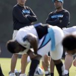 Panthers defensive coordinator Steve Wilks

The 48-year-old assistant head coach and defensive coordinator of the Carolina Panthers, right, has a specialty as a defensive backs coach having been one himself. Wilks has been a defensive backs coach in the NFL since 2006, having spent time with the Chicago Bears and San Diego Chargers. Prior, he coached various positions in college at Washington, Notre Dame, Bowling Green, East Tennessee State, Appalachian State, Illinois State and Savannah State. (AP Photo/Chuck Burton, File)