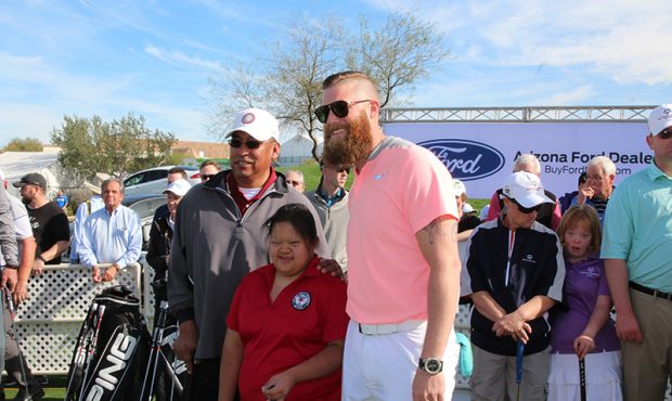 Archie Bradley and Bruce Arians participated in Tuesday’s Special Olympics Putting Contest at the...