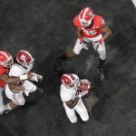 Alabama's Calvin Ridley catches a touchdown pass during the second half of the NCAA college football playoff championship game against Georgia Monday, Jan. 8, 2018, in Atlanta. (AP Photo/John Bazemore)