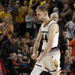 Arizona State guard Kodi Justice reacts after scoring a basket against Oregon State during the second half of an NCAA college basketball game Saturday, Jan. 13, 2018, in Tempe, Ariz. Arizona State won 77-75. (AP Photo/Rick Scuteri)