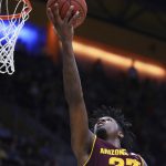 Arizona State's Romello White lays up a shot during the second half of the team's NCAA college basketball game against California on Saturday, Jan. 20, 2018, in Berkeley, Calif. (AP Photo/Ben Margot)