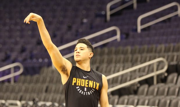 Phoenix Suns guard Devin Booker takes aim at his first NBA 3-point contest title. At only 21 years ...