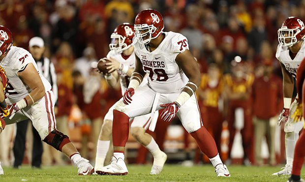 Oklahoma offensive tackle Orlando Brown (78) looks to make a block during the second half of an NCA...