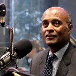 Arizona State University vice president for university athletics and athletic director Ray Anderson does an interview with The Doug & Wolf Show on 98.7 FM Arizona’s Sports Station on Wednesday, Feb. 14, 2018. (Matt Layman/Arizona Sports)