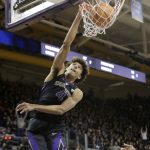 Washington's Matisse Thybulle dunks against Arizona during the first half of an NCAA college basketball game Saturday, Feb. 3, 2018 in Seattle. (AP Photo/John Froschauer)