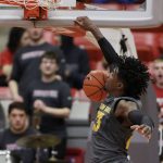 Arizona State forward Romello White dunks during the second half of an NCAA college basketball game against Washington State in Pullman, Wash., Sunday, Feb. 4, 2018. (AP Photo/Young Kwak)