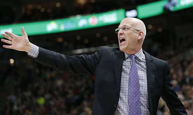 Phoenix Suns interim coach Jay Triano shouts to his team in the second half during an NBA basketbal...