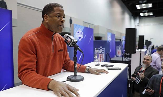 Arizona Cardinals head coach Steve Wilks speaks during a press conference at the NFL Combine, Wedne...