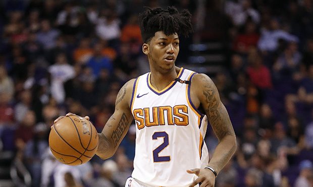 Phoenix Suns guard Elfrid Payton (2) looks to pass against the Detroit Pistons during the second ha...