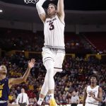 Arizona State forward Mickey Mitchell dunks against California during the second half of an NCAA college basketball game Thursday, March 1, 2018, in Tempe, Ariz. (AP Photo/Matt York)