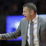 Buffalo coach Nate Oats calls to his team during the first half of a first-round game against Arizona in the NCAA men's college basketball tournament Thursday, March 15, 2018, in Boise, Idaho. (AP Photo/Ted S. Warren)