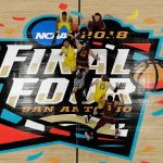 Michigan's Isaiah Livers (4) and Loyola-Chicago's Cameron Krutwig (25) battle for the ball at the tip off during the first half in the semifinals of the Final Four NCAA college basketball tournament, Saturday, March 31, 2018, in San Antonio. (AP Photo/Morry Gash)