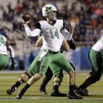 10. Chase Litton, Marshall

Litton ranked top-10 in the nation in interceptions with 14 but he competed 60 percent of his throws for 3,115 yards and 25 touchdowns in his junior season. He has the size at 6-foot-5 and 230 pounds. (AP Photo/Mark Humphrey)