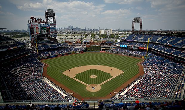 The Philadelphia Phillies play a baseball game against the Arizona Diamondbacks at Citizens Bank Pa...