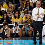 Players on the Michigan bench watch during the second half in the championship game of the Final Four NCAA college basketball tournament against Villanova, Monday, April 2, 2018, in San Antonio. (AP Photo/Brynn Anderson)