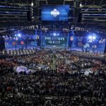 This general, overall view shows AT&T Stadium during the first round of the NFL football draft, Thursday, April 26, 2018, in Arlington, Texas. (AP Photo/David J. Phillip)