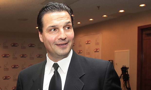 On Oct. 15, 2012, Eddie Olczyk before the U.S. Hockey Hall of Fame class of 2012 induction dinner i...