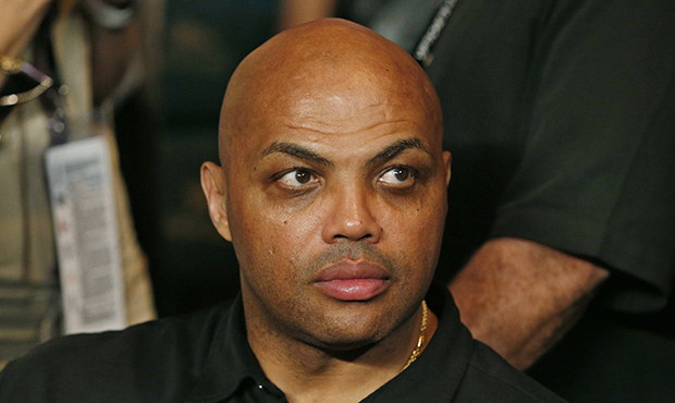 FILE - In this May 2, 2015, file photo, Charles Barkley joins the crowd before the start of the wor...