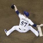 Milwaukee Brewers starting pitcher Chase Anderson throws during the first inning of a baseball game against the Arizona Diamondbacks Monday, May 21, 2018, in Milwaukee. (AP Photo/Morry Gash)