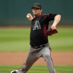 Arizona Diamondbacks starting pitcher Clay Buchholz delivers against the Oakland Athletics during the first inning of a baseball game, Saturday, May 26, 2018, in Oakland, Calif. (AP Photo/D. Ross Cameron)