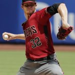 Arizona Diamondbacks' Clay Buchholz delivers a pitch during the first inning of a baseball game against the New York Mets, Sunday, May 20, 2018, in New York. (AP Photo/Frank Franklin II)