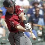Arizona Diamondbacks' Paul Goldschmidt hits a home run during the second inning of a baseball game against the Milwaukee Brewers Wednesday, May 23, 2018, in Milwaukee. (AP Photo/Morry Gash)