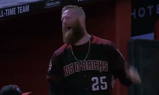 Archie Bradley ejected from bench after arguing check swing