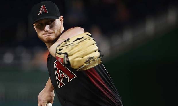 Arizona Diamondbacks starting pitcher Shelby Miller winds up during the first inning of a baseball ...