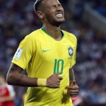Brazil's Neymar reacts after a goal attempt during the group E match between Serbia and Brazil, at the 2018 soccer World Cup in the Spartak Stadium in Moscow, Russia, Wednesday, June 27, 2018. (AP Photo/Rebecca Blackwell)