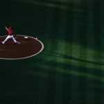 Los Angeles Angels starting pitcher Felix Pena throws to an Arizona Diamondbacks batter during the first inning of a baseball game Tuesday, June 19, 2018, in Anaheim, Calif. (AP Photo/Jae C. Hong)