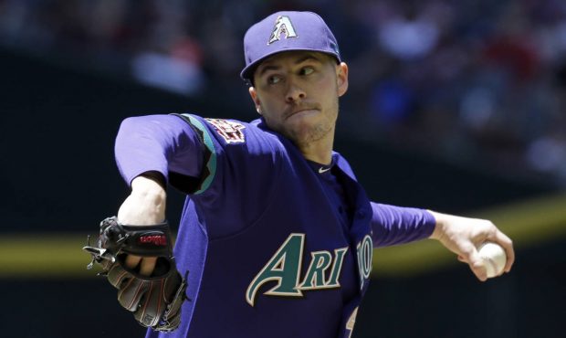 Arizona Diamondbacks pitcher Patrick Corbin throws in the first inning of a baseball game against t...