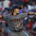 Arizona Diamondbacks starting pitcher Zack Greinke throws against the Los Angeles Angels during the first inning of a baseball game, Monday, June 18, 2018, in Anaheim, Calif. (AP Photo/Jae C. Hong)