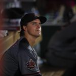 Arizona Diamondbacks starting pitcher Zack Greinke sits in the dugout during the sixth inning of a baseball game against the Los Angeles Angels, Monday, June 18, 2018, in Anaheim, Calif. (AP Photo/Jae C. Hong)