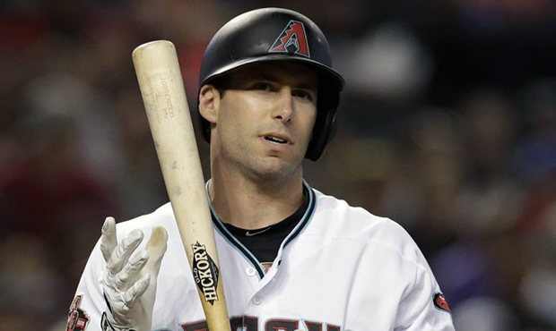 Arizona Diamondbacks Paul Goldschmidt reacts after striking out during the sixth inning of the team...