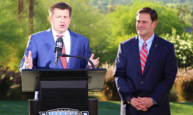 The Cardinals are receiving criticism for promoting the support president Michael Bidwill (left) ha...