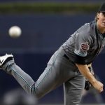 Arizona Diamondbacks starting pitcher Zack Greinke works against a San Diego Padres batter during the first inning of a baseball game Friday, July 27, 2018, in San Diego. (AP Photo/Gregory Bull)