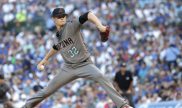 Arizona Diamondbacks starting pitcher Clay Buchholz delivers during the first inning of the team's ...