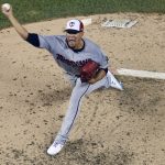Minnesota Twins pitcher Jose Berrios (17) works during the fifth inning at the Major League Baseball All-star Game, Tuesday, July 17, 2018 in Washington. (AP Photo/Susan Walsh)