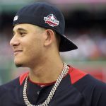 American League, Baltimore Orioles Manny Machado walks on the field after batting practice ahead of the All-Star Home Run Derby Baseball event, Monday, July 16, 2018, at Nationals Park, in Washington. The 89th MLB baseball All-Star Game will be played Tuesday. (AP Photo/Nick Wass)