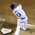 Los Angeles Dodgers Max Muncy (13) hits during the MLB Home Run Derby, at Nationals Park, Monday, July 16, 2018 in Washington. The 89th MLB baseball All-Star Game will be played Tuesday. (AP Photo/Susan Walsh)