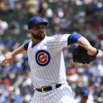 Chicago Cubs starting pitcher Tyler Chatwood throws the ball against the Arizona Diamondbacks during the first inning of a baseball game, Thursday, July 26, 2018, in Chicago. (AP Photo/David Banks)