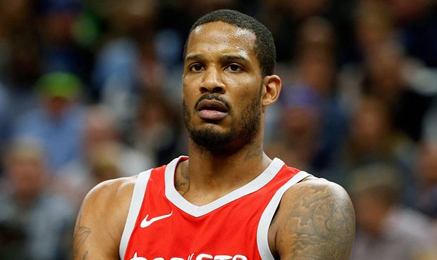 FILE - In this April 21, 2018, file photo, Houston Rockets' Trevor Ariza plays against the Minnesot...