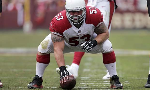 Arizona Cardinals center A.Q. Shipley waits to snap the ball during an NFL football game against th...