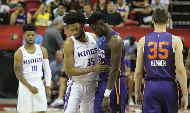 The top two picks in the 2018 NBA Draft — Marvi Bagley III (left) and Deandre Ayton — faced off...