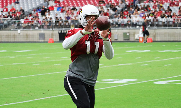 Larry Fitzgerald on Saturday, July 28, 2018, the first full day of Arizona's training camp. (Tyler ...