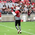 Cardinals wide receiver Larry Fitzgerald on Saturday, July 28, 2018, the first full day of Arizona's training camp. (Tyler Drake/Arizona Sports)