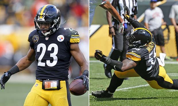 Safety Mike Mitchell, left, and linebacker Arthur Moats, right. (AP photos)...