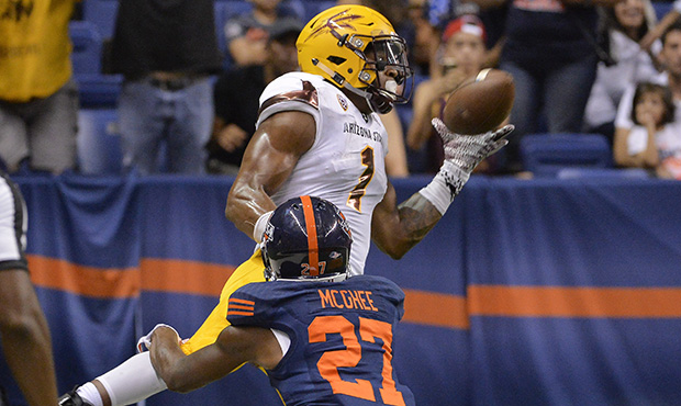 Arizona State wide receiver N'Keal Harry (1) made a ridiculous touchdown catch against UTSA two yea...